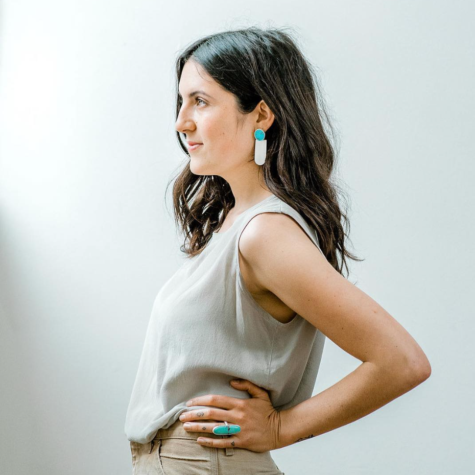 Kara Dangle Drop Earrings – Turquoise & Sterling Silver