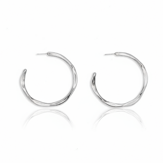Silver Large Maji Hoop Earrings