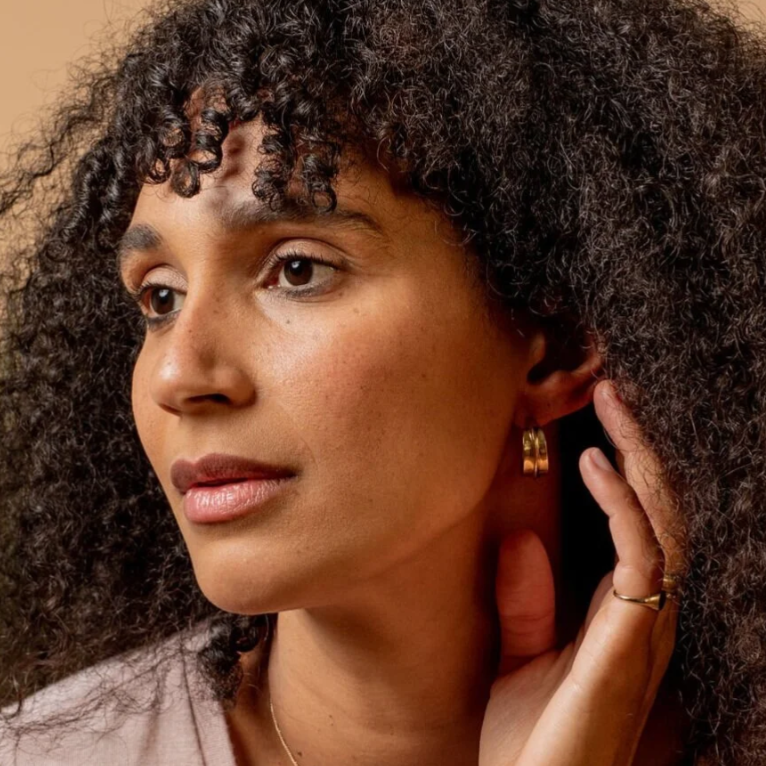 Small Bronze Sahara Ridge Hoop Earrings