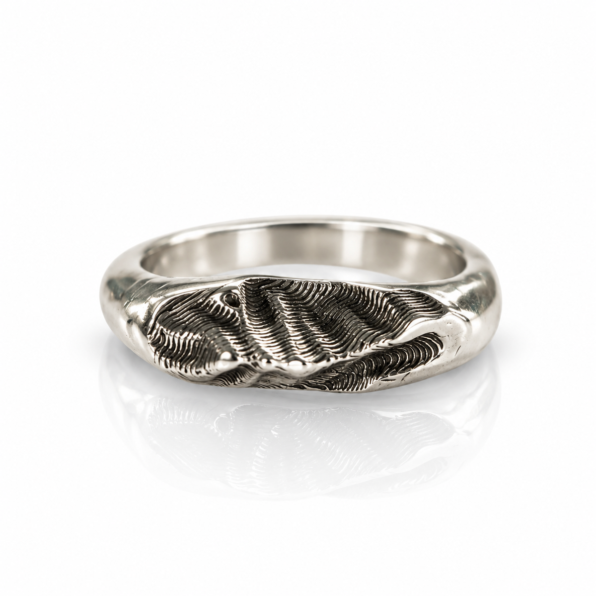 Santa Fe Ski Topo Band - Sterling Silver