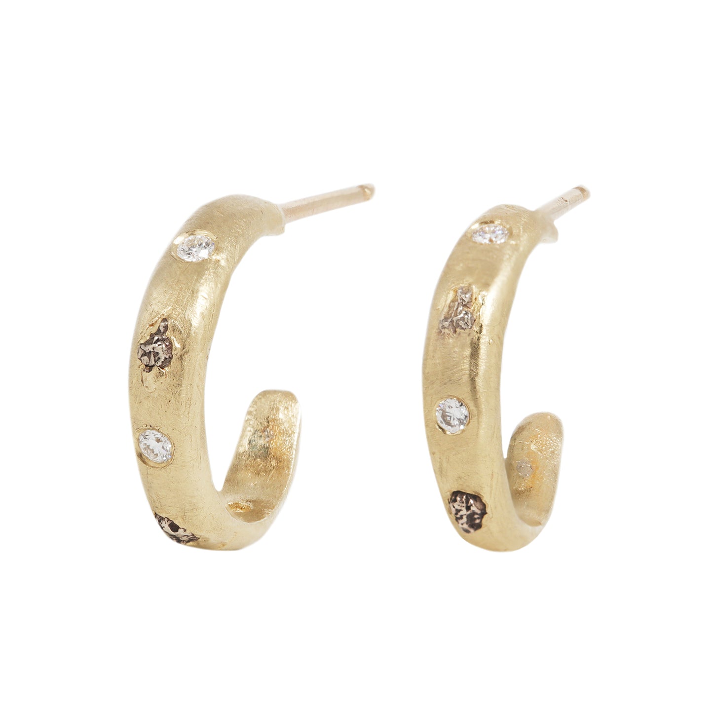 Sedimentary Sparkle Hoops - 14k Gold