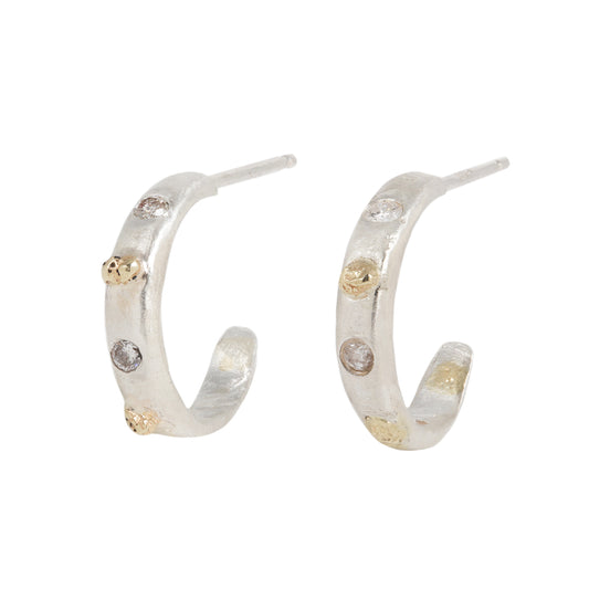 Sedimentary Sparkle Hoops - Sterling Silver