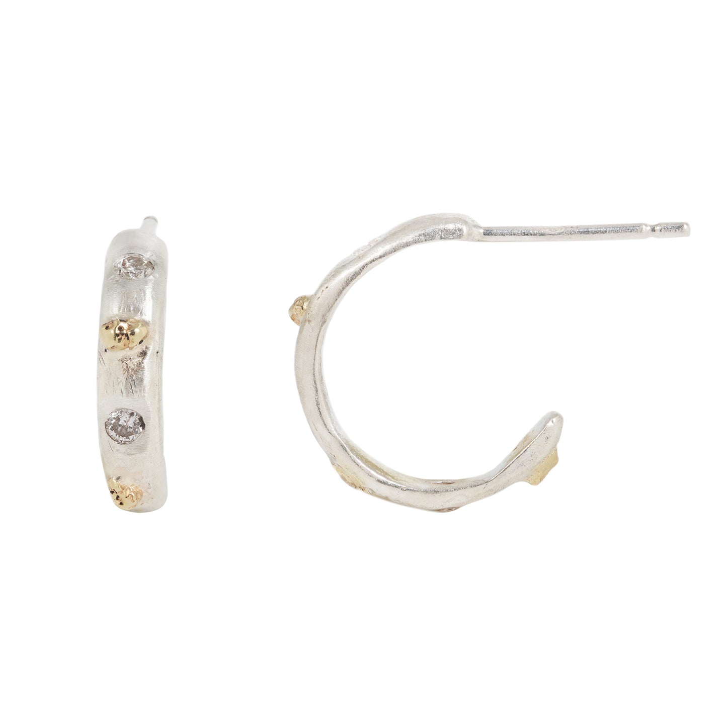 Sedimentary Sparkle Hoops - Sterling Silver