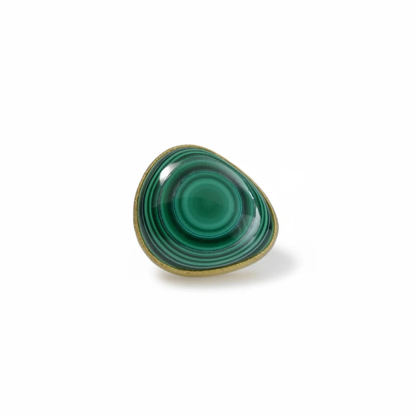 Malachite Shine Ring – Recycled Sterling Silver & 22k Gold