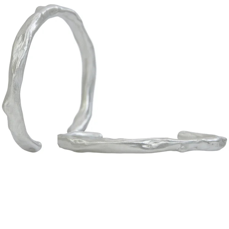 Silver Organic Cuff Bracelet