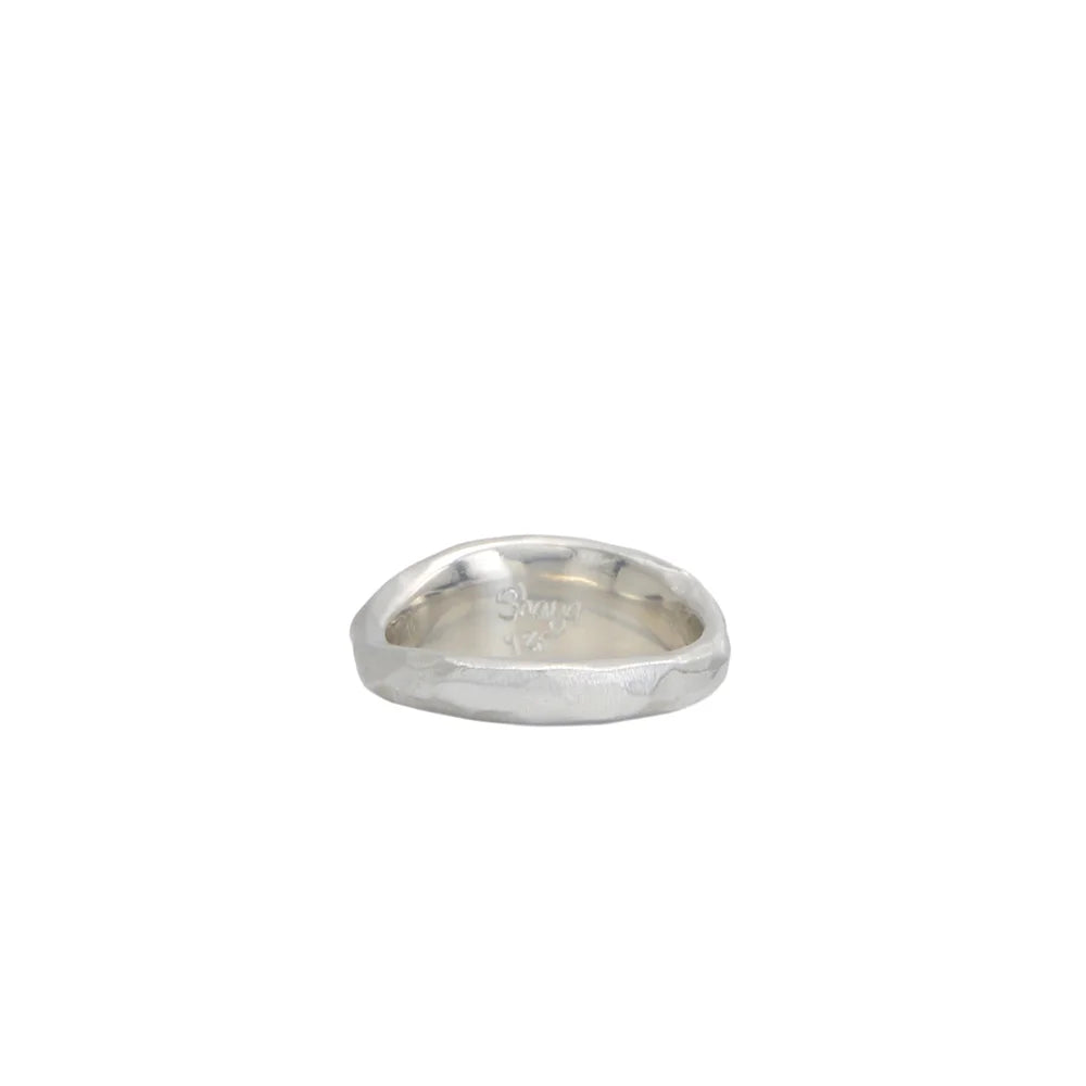 Carved Marquise Signet Ring – Sterling Silver