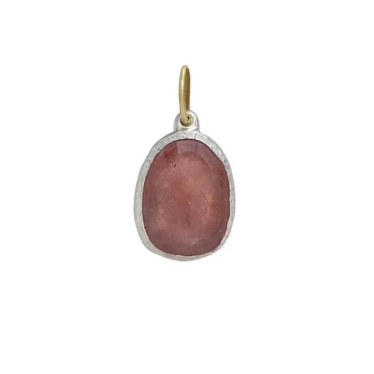 Pink Sapphire Shimmer Pendant – Sterling Silver & 18k Gold
