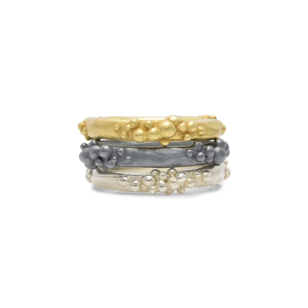 Sterling Silver Triple Cluster Stacking Ring