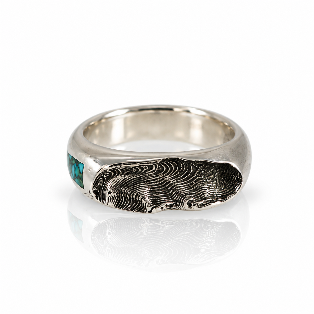 Taos Ski Valley Inlay Band - Sterling Silver & Turquoise