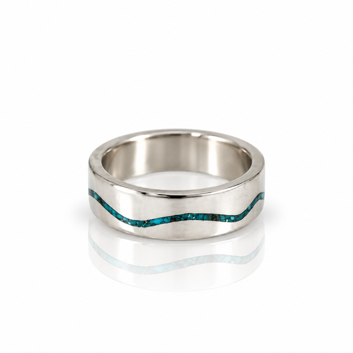 Rio Grande Inlay Band - Wide Sterling Silver & Turquoise
