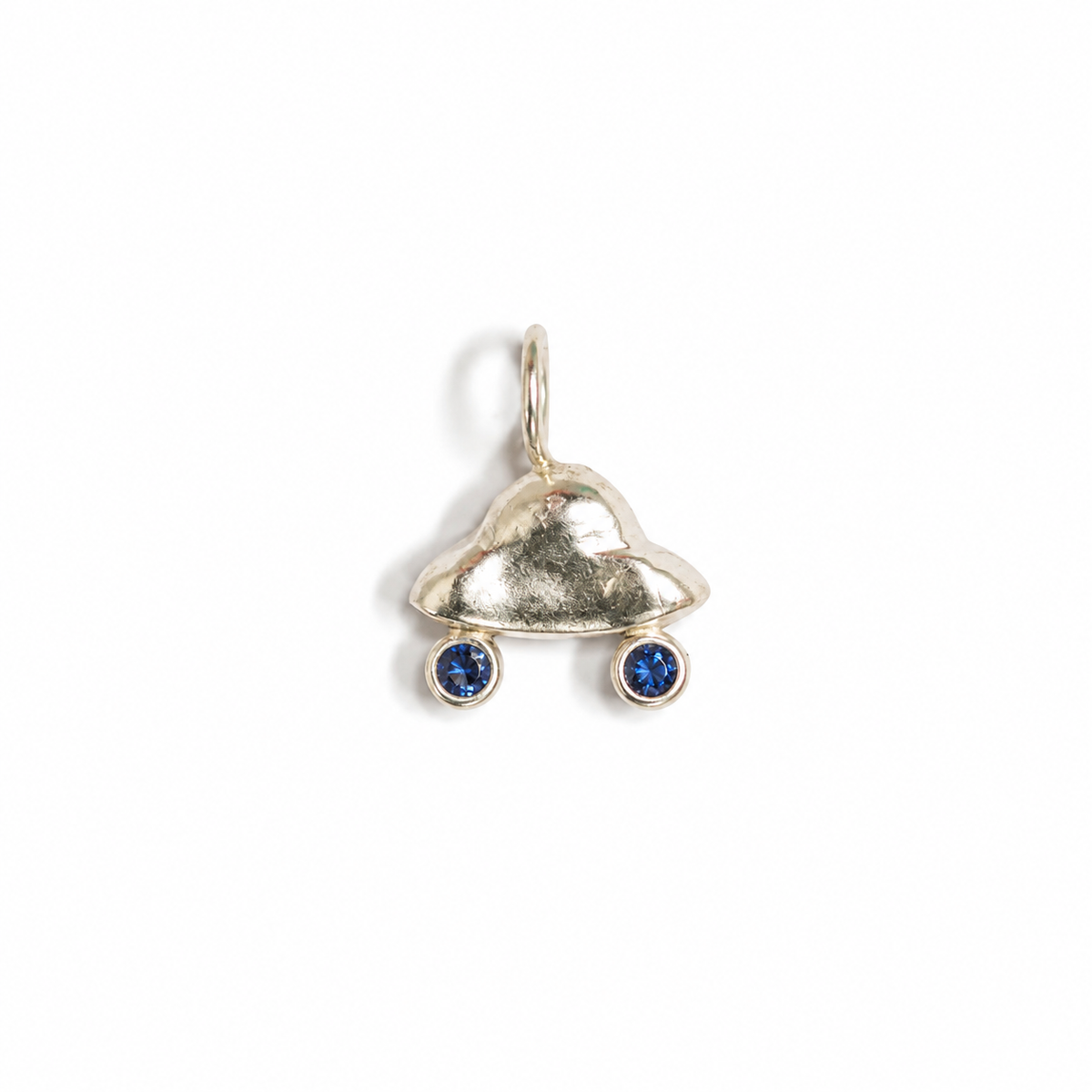 UFO Charm - Sterling Silver & Blue Sapphire