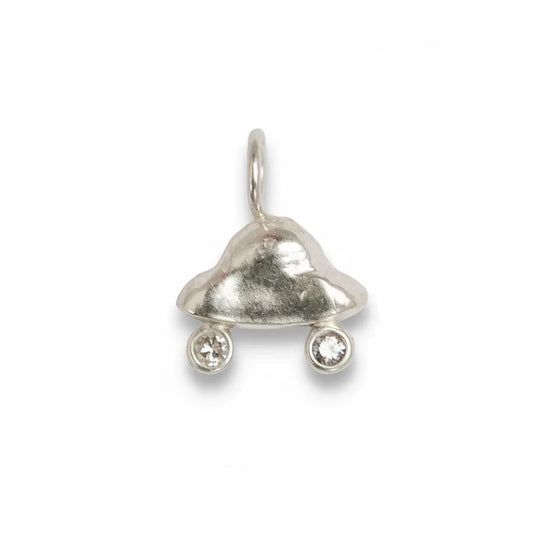UFO Charm - Sterling Silver & Reclaimed Diamonds