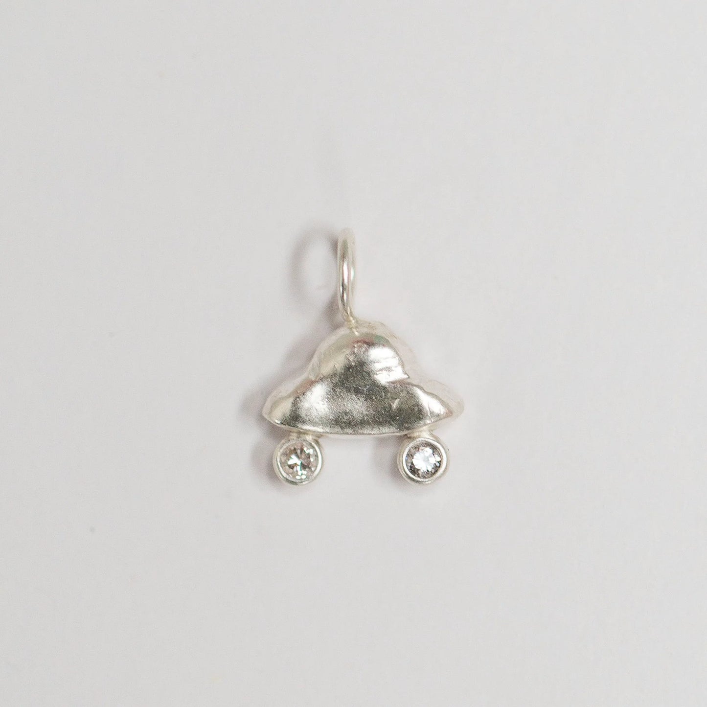 UFO Charm - Sterling Silver & Reclaimed Diamonds