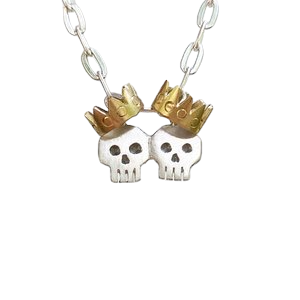 Skull Buddies Necklace With Crowns