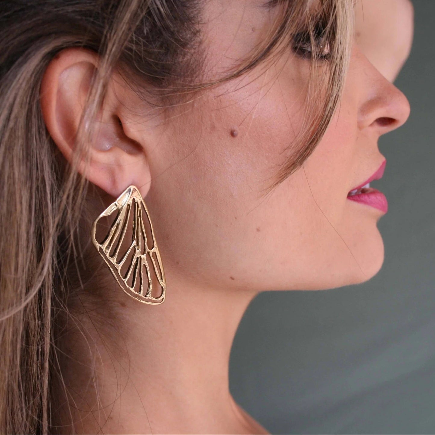 Petite Cicada Wing Earrings - Sterling Silver or 14k Gold Plated
