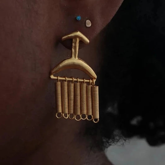 Spiral of Keys Wire Dangle Earrings