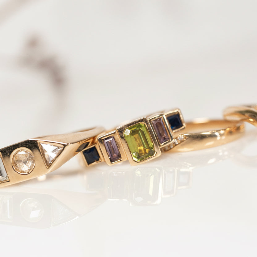 Steppe Ring No. 52 - Sapphire & Spinel - 14k Gold