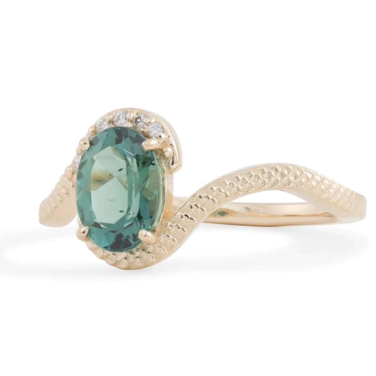 Atlantis Ring - 14k Yellow Gold with Tourmaline & Diamonds