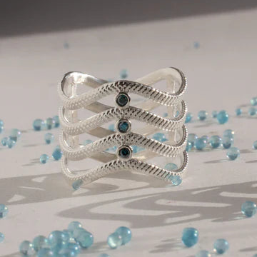 Ocean Waves Diamond Ring