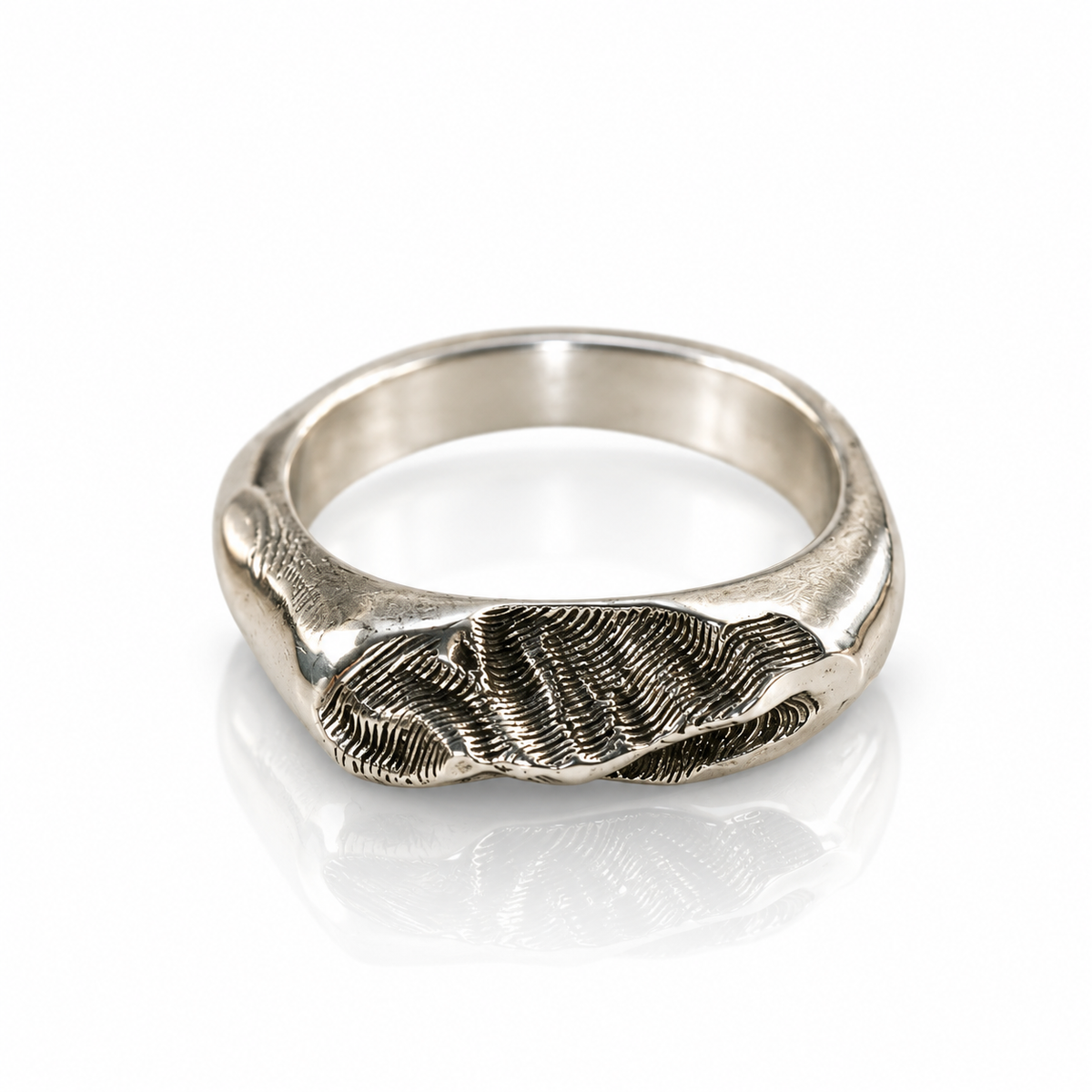 Santa Fe Ski Topo Band - Sterling Silver