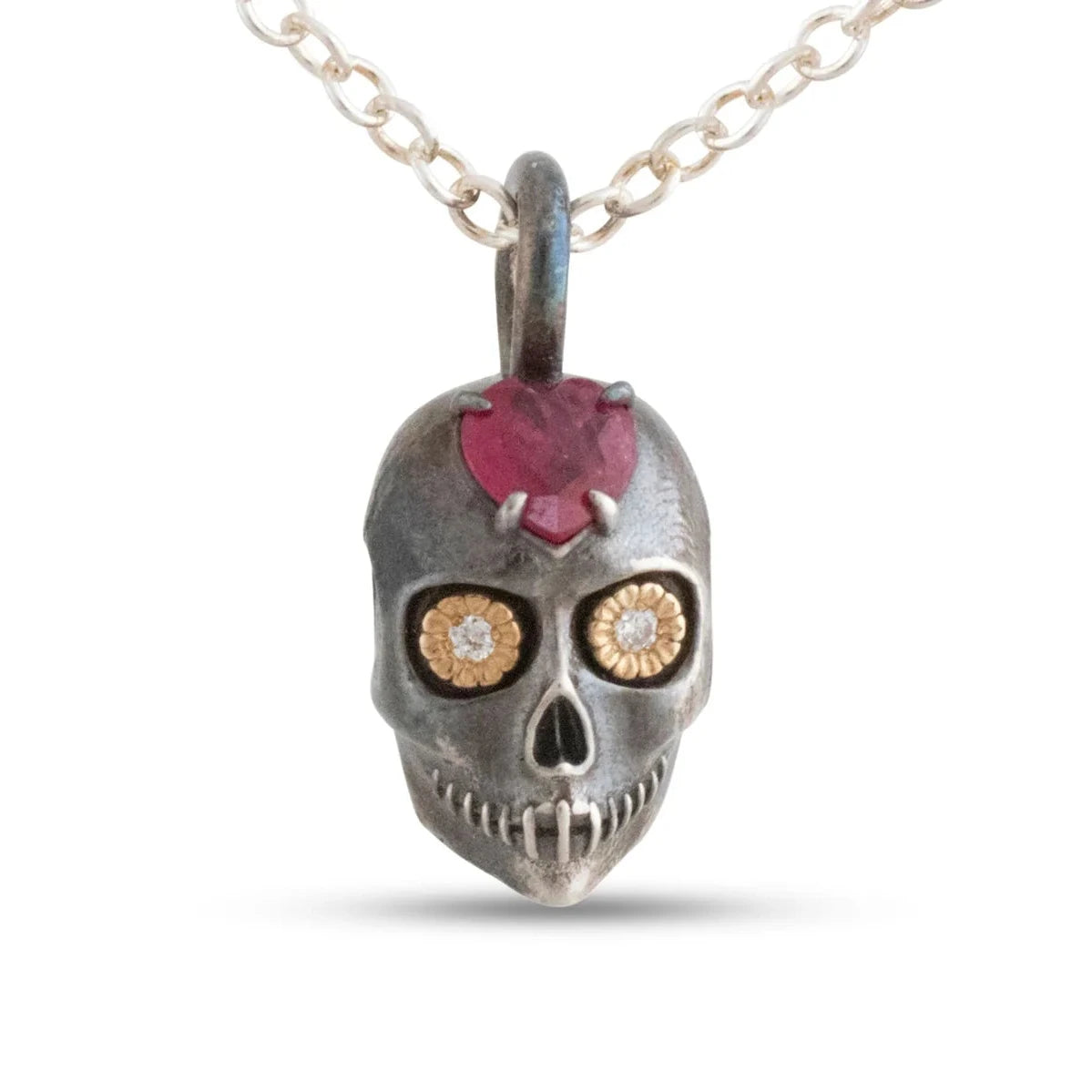 Eternal Vow Skull Pendant, Mixed Metals