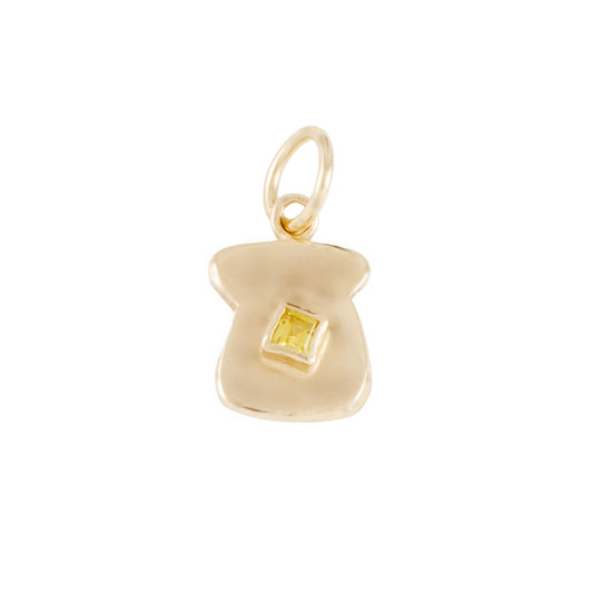 Toast Charm - 14k Gold & Sapphire