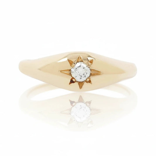 True North Star Diamond Ring - 14k Gold