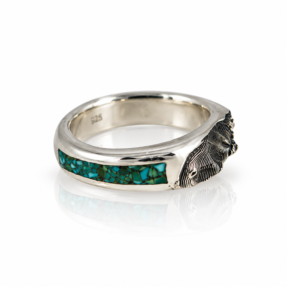 Taos Ski Valley Inlay Band - Sterling Silver & Turquoise