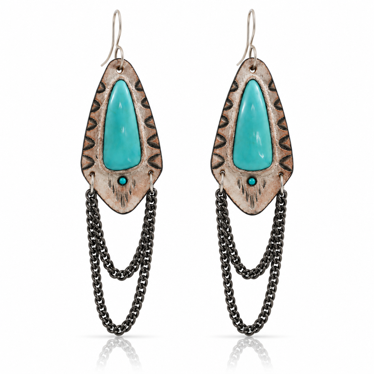 Campitos Turquoise Drop Chain Earrings