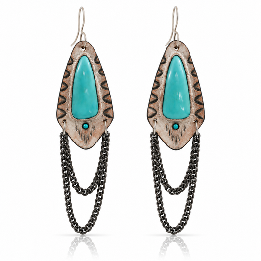 Campitos Turquoise Drop Chain Earrings
