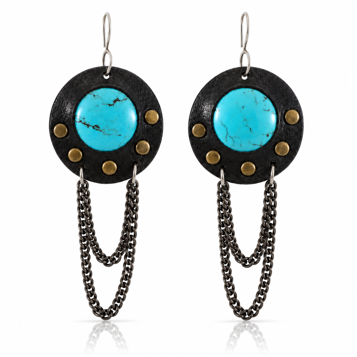 Hubei Turquoise Chain Earrings