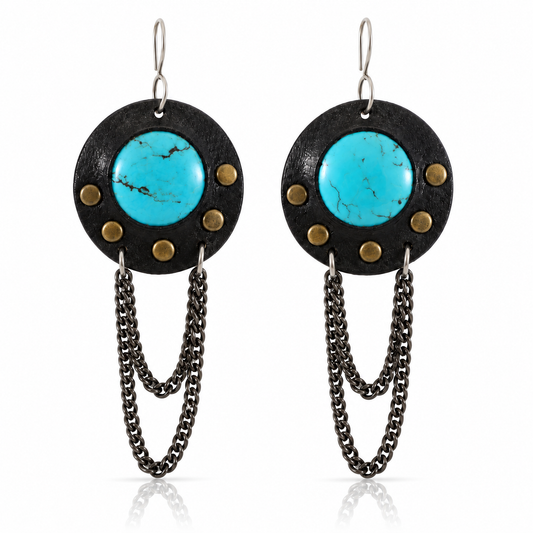 Hubei Turquoise Chain Earrings