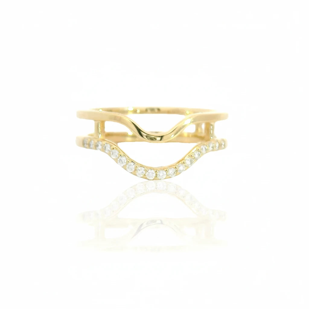 The Glitter Canyon Ring Band - 14k Gold & White Diamonds
