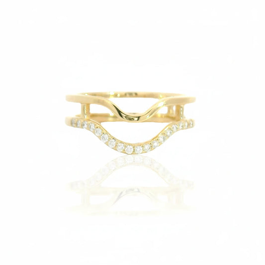 The Glitter Canyon Ring Band - 14k Gold & White Diamonds