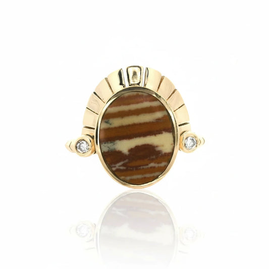 The Reina Ring - 14k Gold & Vintage Indian Paint Stone