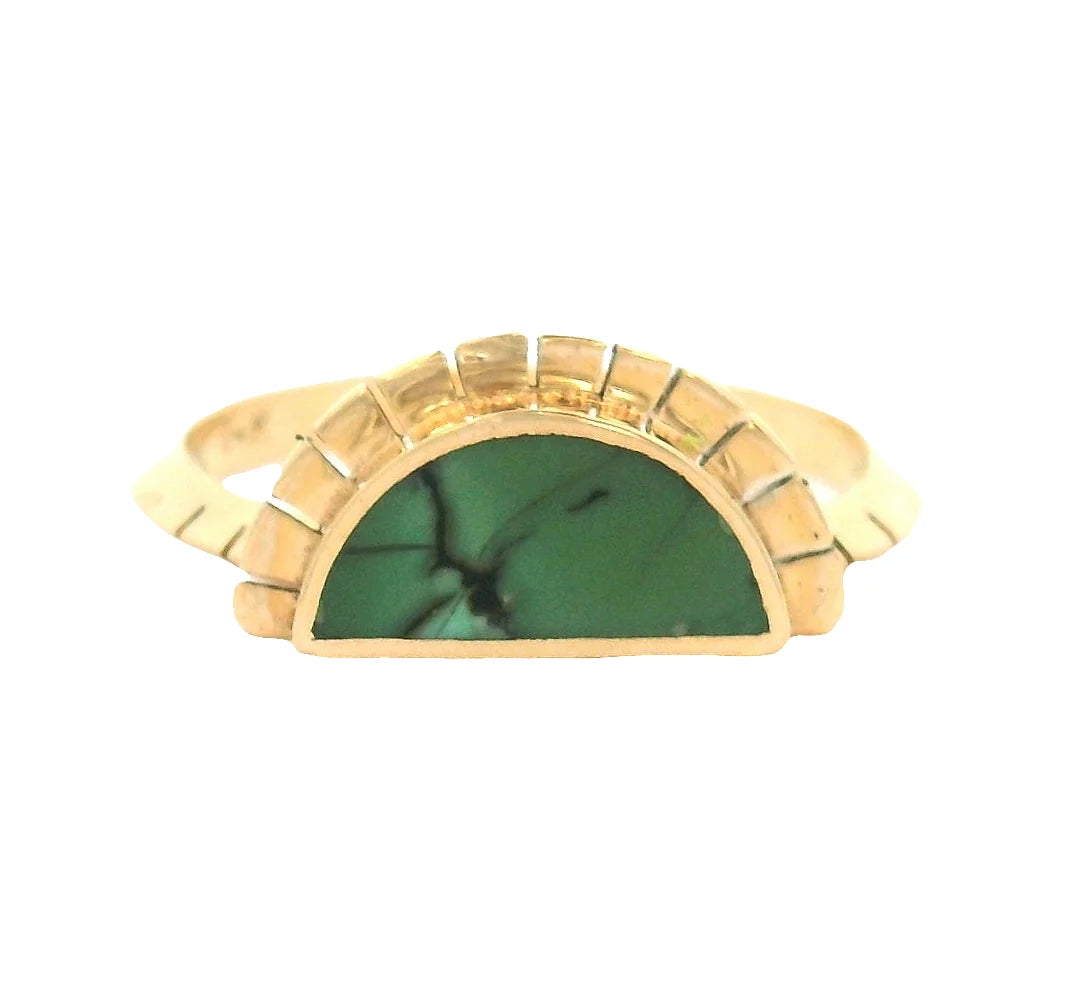 The Selene Ring – 14k Gold & Green Turquoise