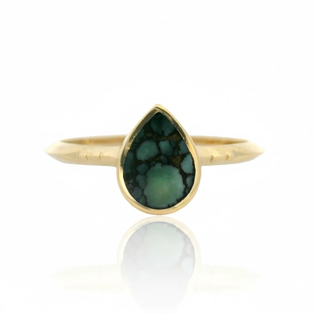 The Poire Ring - 14k  Gold & Colina Verde Variscite