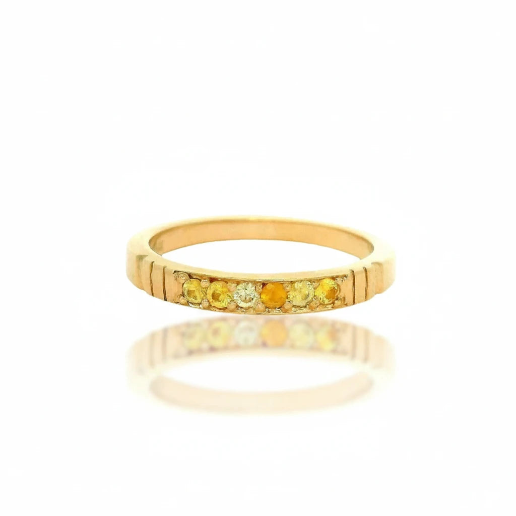 The Lyra Band - 14k Gold & Montana Sapphires