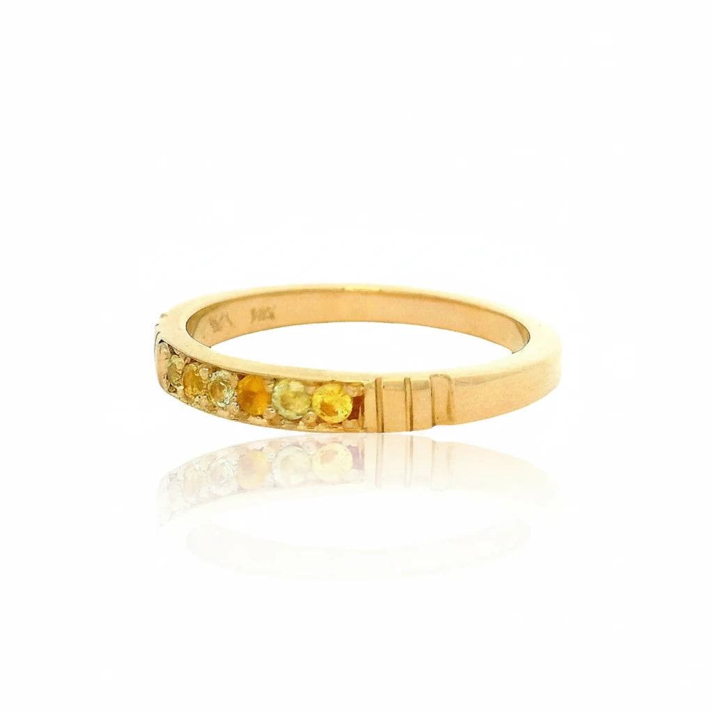 The Lyra Band - 14k Gold & Montana Sapphires