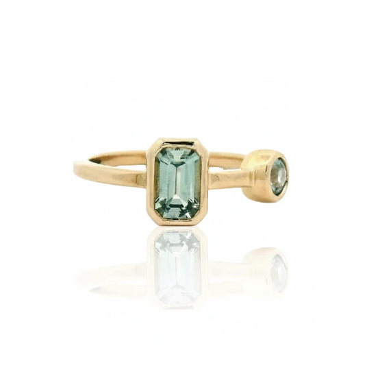 Toi Et Moi Ring - 14k Gold & Montana Sapphires