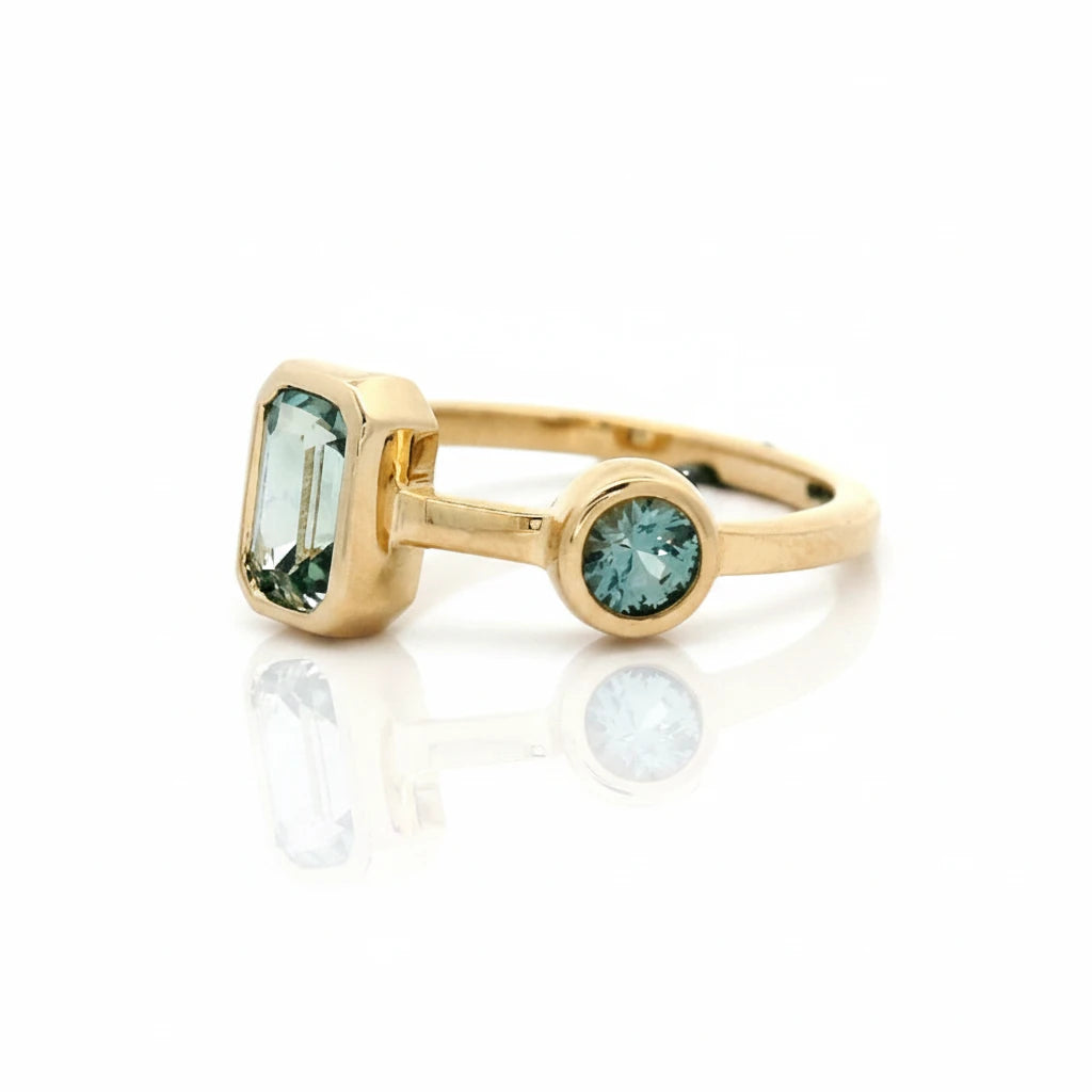 Toi Et Moi Ring - 14k Gold & Montana Sapphires