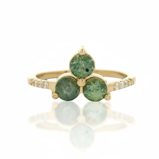 The Trifecta Ring - 14k Gold & Montana Sapphires