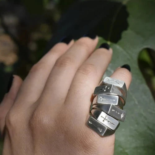 Choose Your Weapon Signet Ring - Sterling Silver