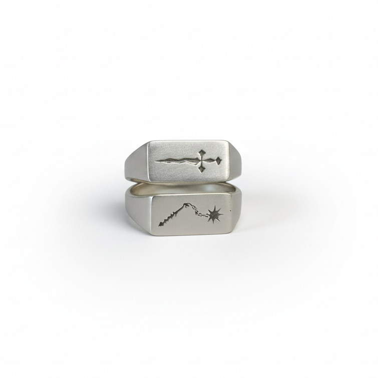 Choose Your Weapon Signet Ring - Sterling Silver
