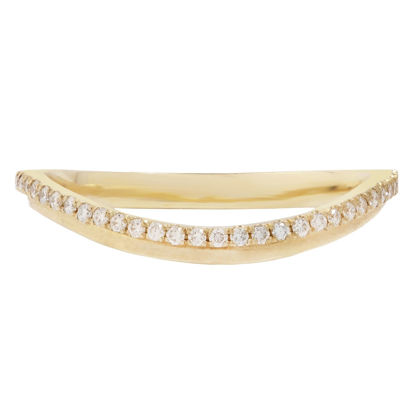 White Diamond Stepped Curve Band