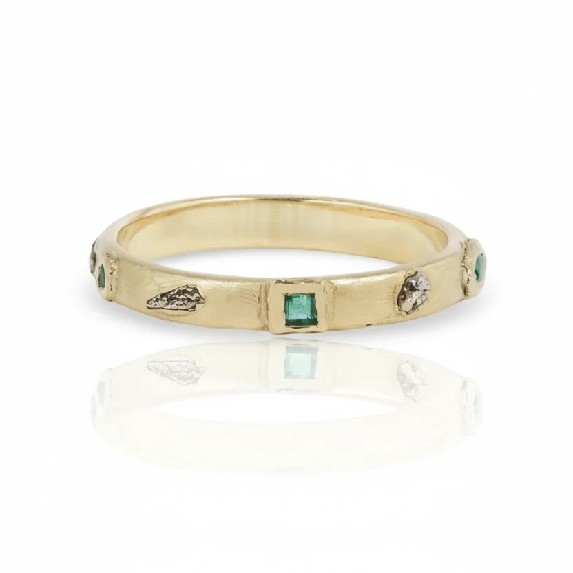 3/4 Meta Ring • 14k Yellow Gold & Gemstones
