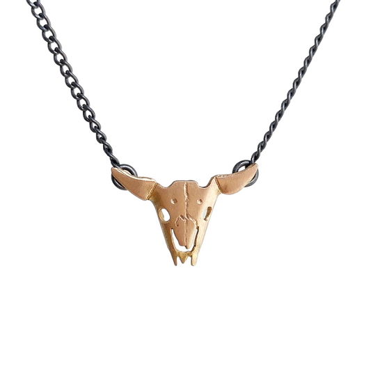 Tiny Buffalo Skull Necklace