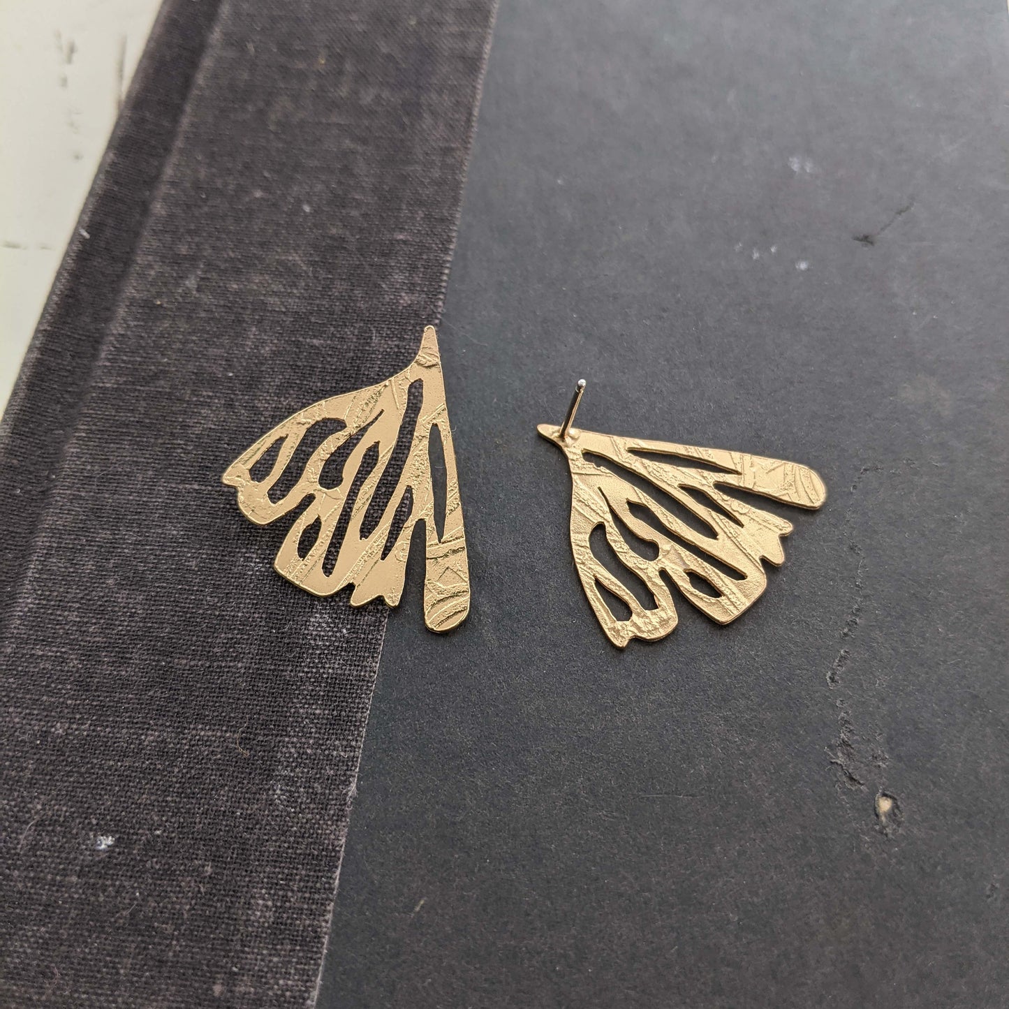 Edge of the Earth Earrings – 22k Gold Plated & Sterling Silver