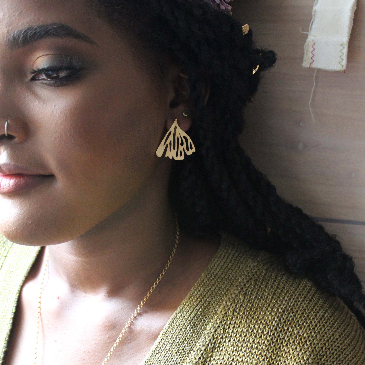 Edge of the Earth Earrings – 22k Gold Plated & Sterling Silver
