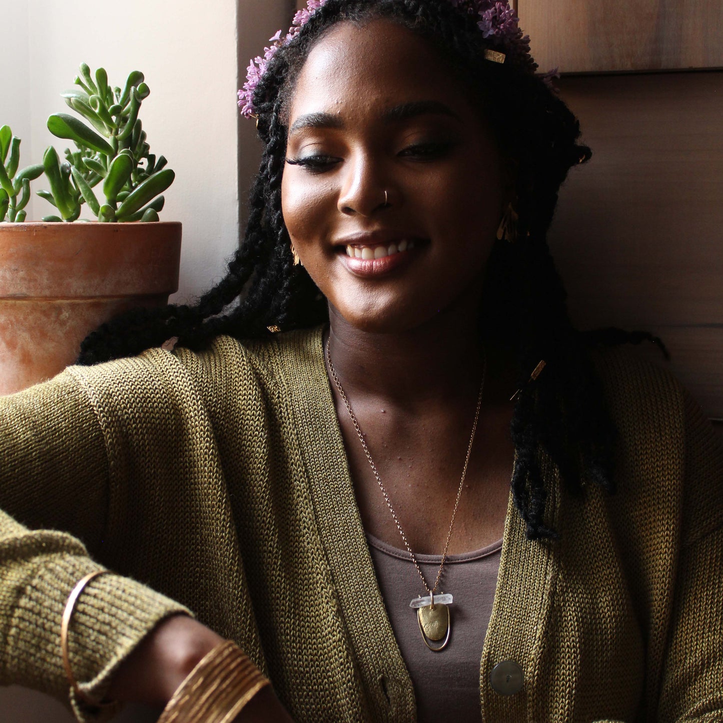 Edge of the Earth Earrings – 22k Gold Plated & Sterling Silver